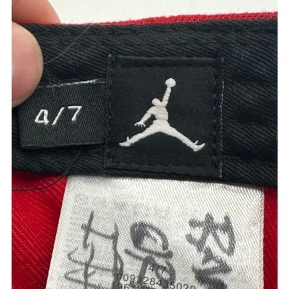 Nike Jordan Hats Kids 4-7 Red White Colorblock Jumpman Basketball Cap Snap Back